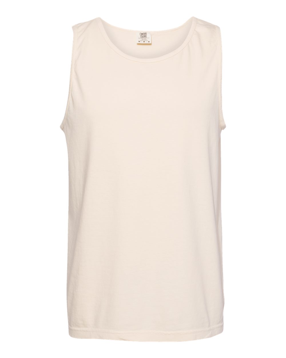 Front View of Ivory Garment-Dyed Heavyweight Tank Top - 9360