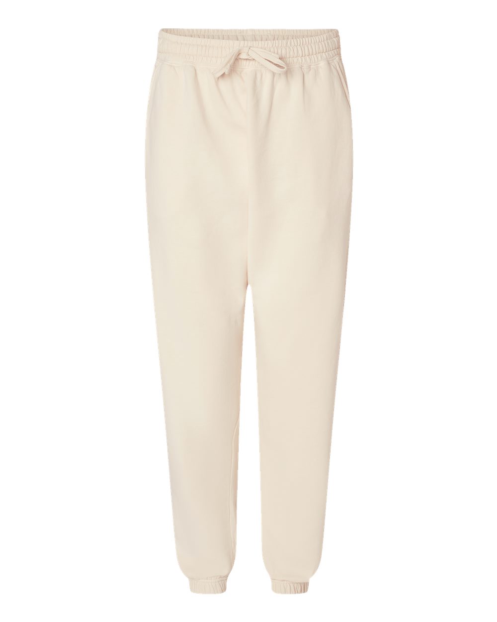 Front View of Ivory Garment-Dyed Lightweight Fleece Sweatpants - 1469