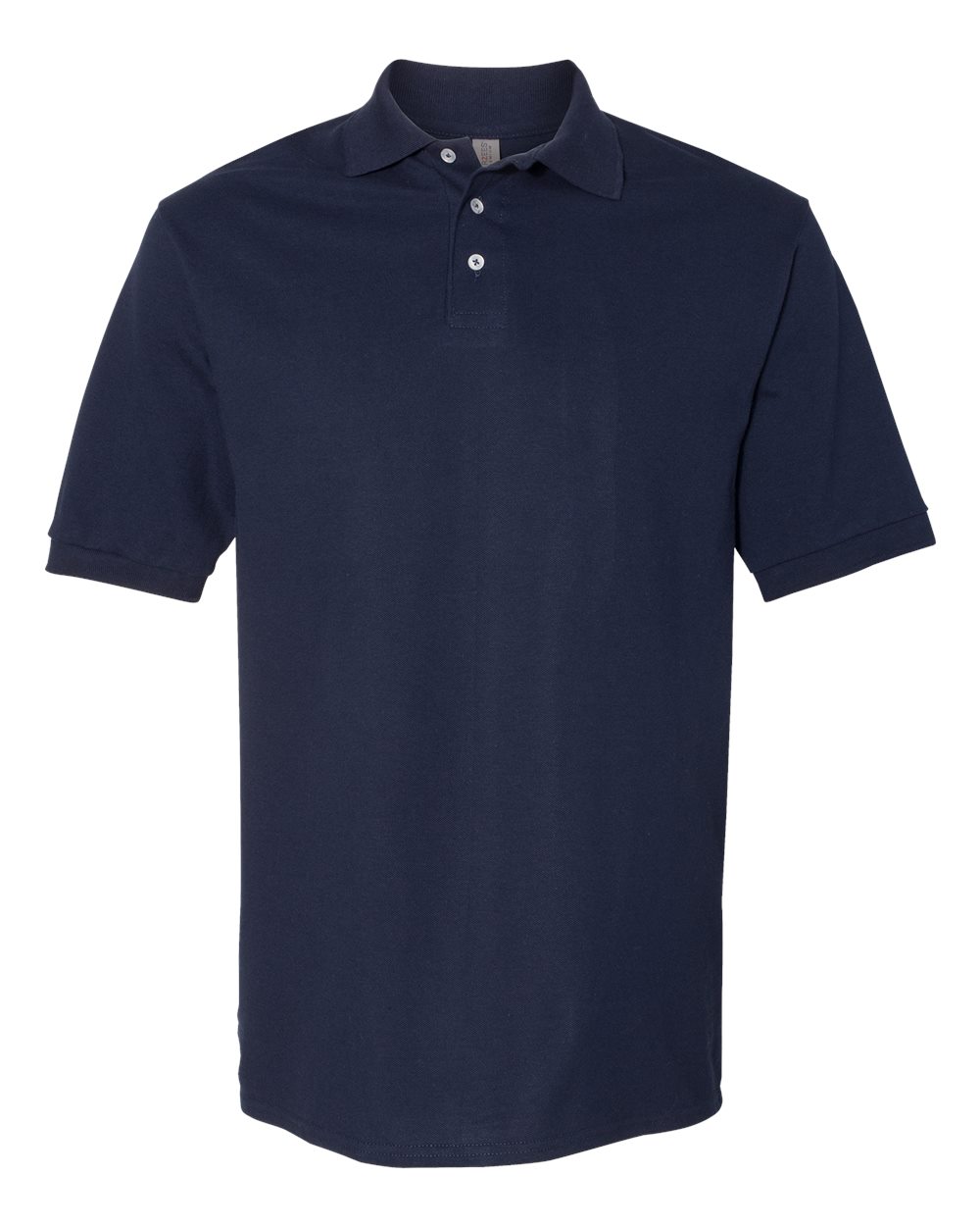 Front View of J. Navy 100% Ring-Spun Cotton Piqué Polo - 443M