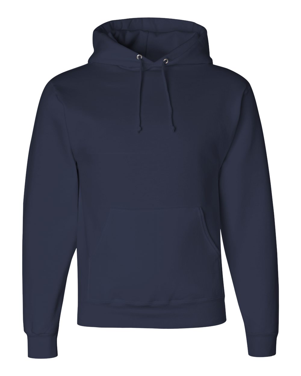 Front View of J. Navy Super Sweats NuBlend® Hooded Sweatshirt - 4997MR
