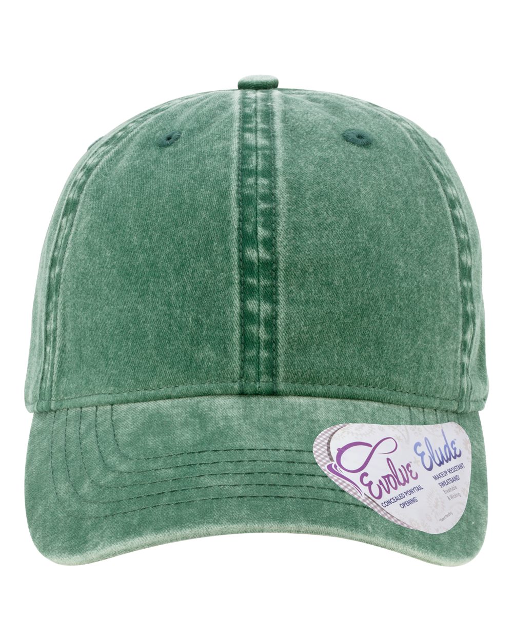 Front View of Jade/ Daisy Women's Pigment-Dyed with Fashion Undervisor Cap - CASSIE
