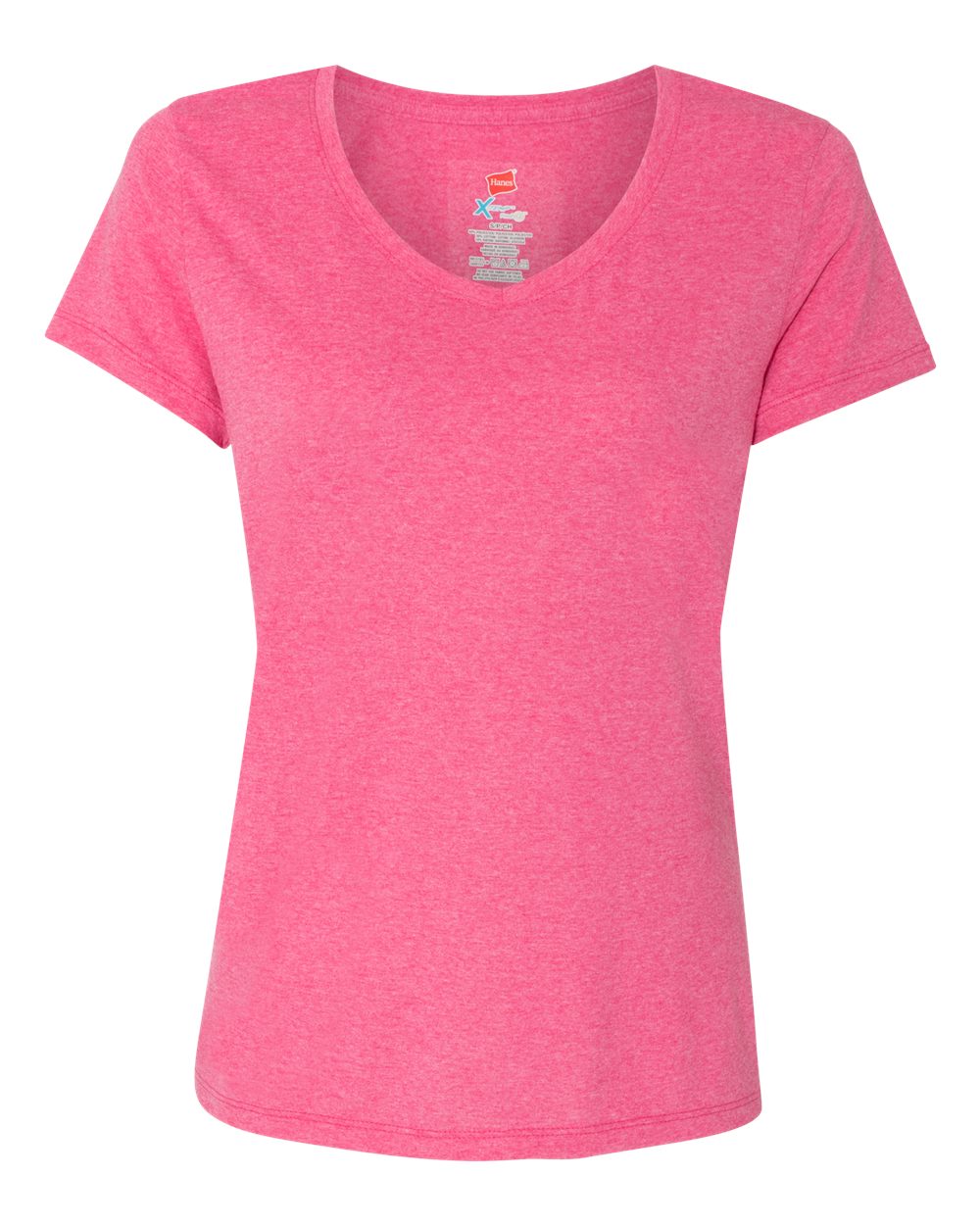 Front View of Jazzberry Pink Triblend Perfect-T Women’s Triblend V-Neck T-Shirt - 42VT