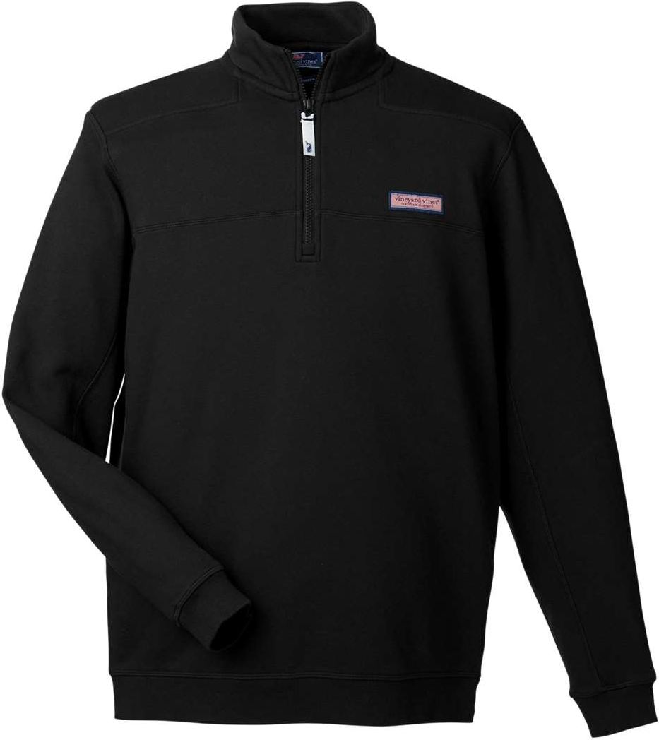 Front View of Jet Black Collegiate Shep Quarter-Zip Sweatshirt - K002712