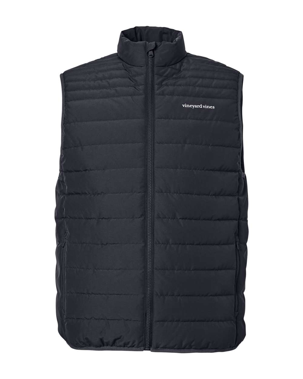 Front View of Jet Black Mountain Weekend Puffer Vest - O001808