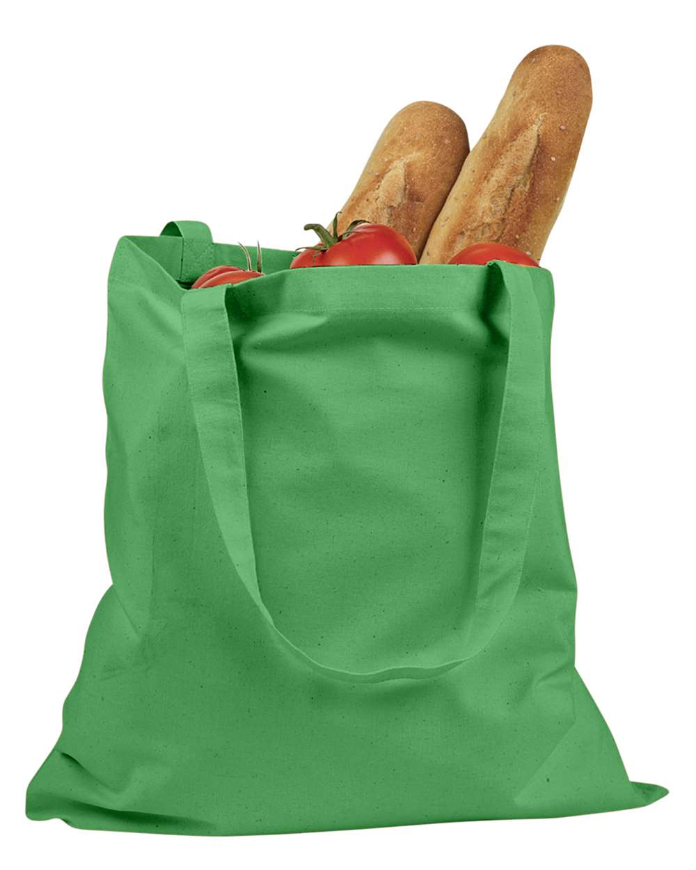 Front View of Kelly Green Canvas Promo Tote - BE007