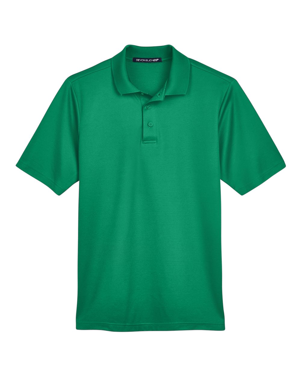 Front View of Kelly Green Men's CrownLux Performance® Plaited Polo - DG20