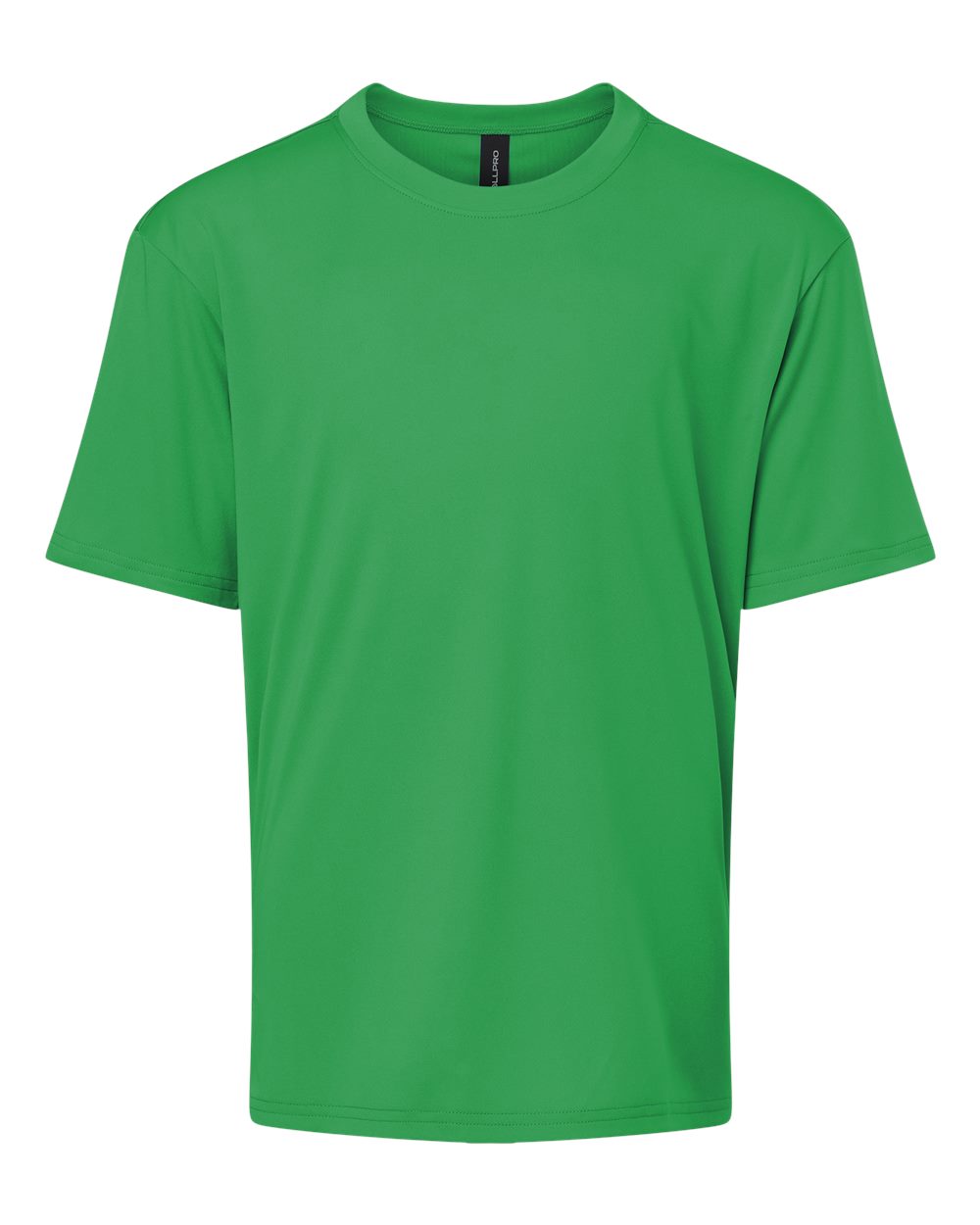 Front View of Kelly Green Pro-Lock Youth Performance T-Shirt - 48000Y