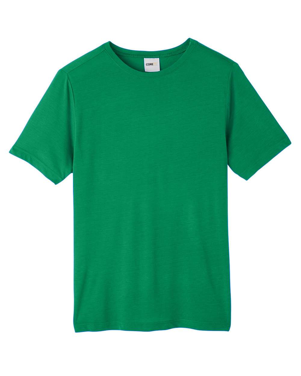 Front View of Kelly Green Unisex Fusion ChromaSoft™ Performance T-Shirt - CE111