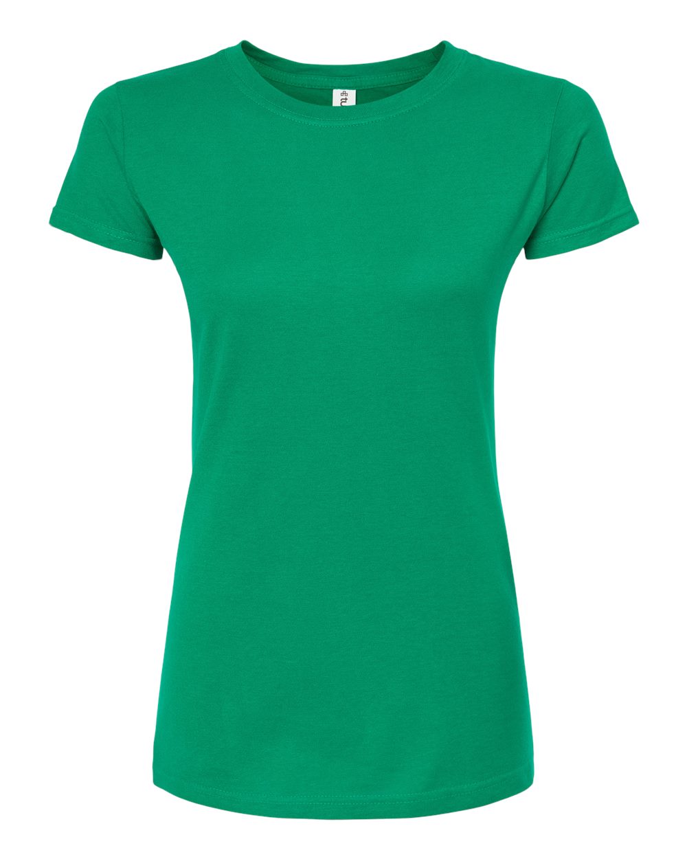 Front View of Kelly Green Women's Fine Jersey Slim Fit T-Shirt - 213