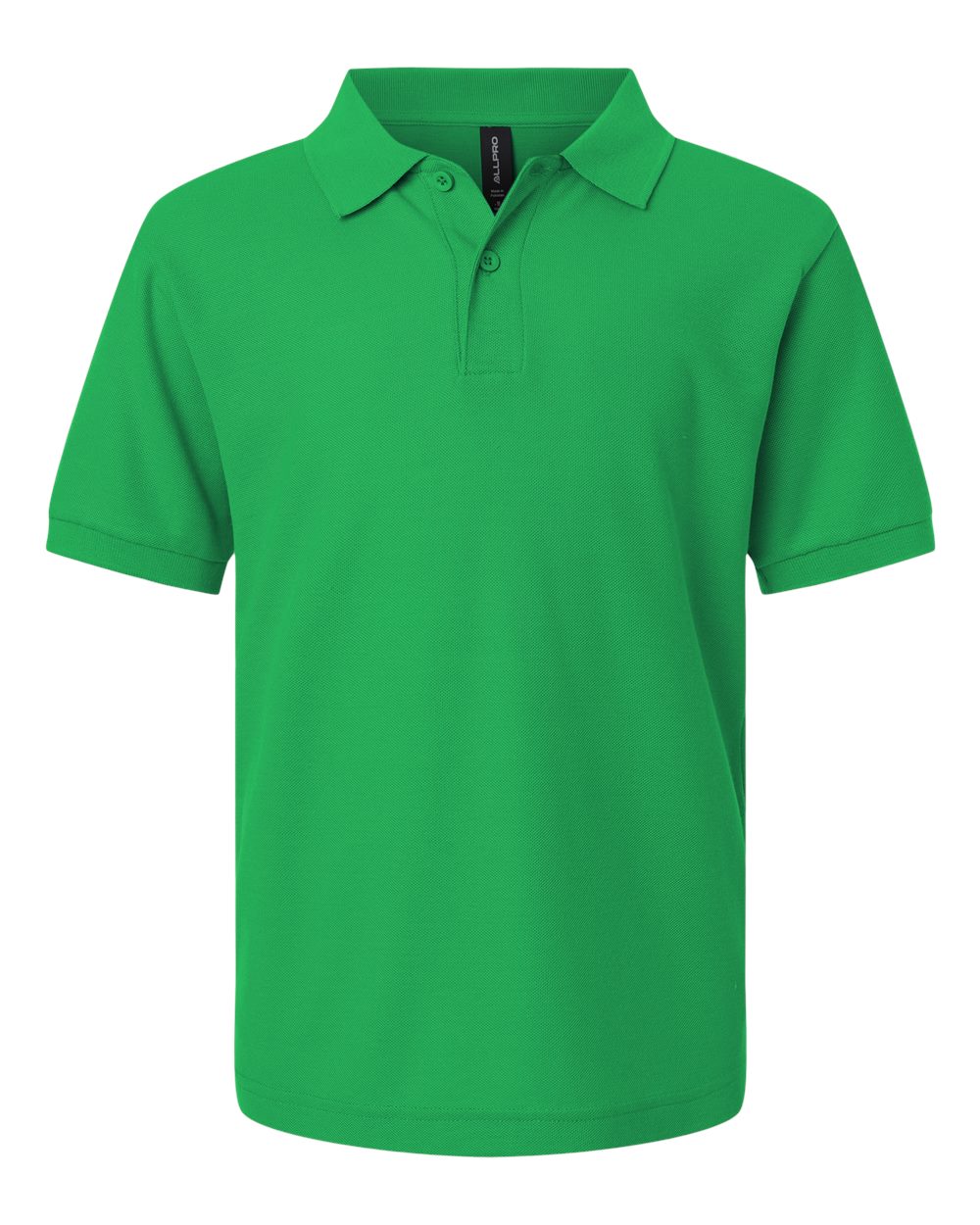 Front View of Kelly Green Youth Pique Polo - 62800Y