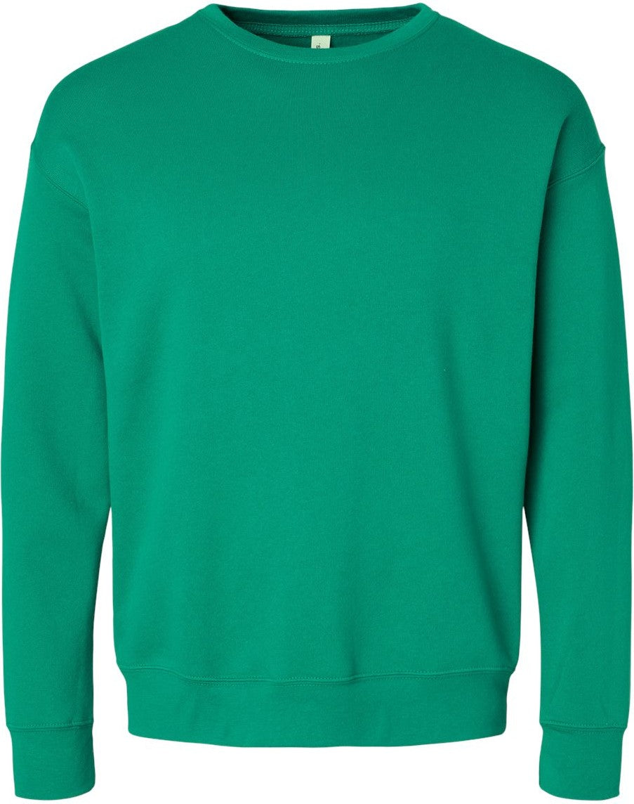 Front View of Kelly Sponge Fleece Drop Shoulder Crewneck Sweatshirt - 3945
