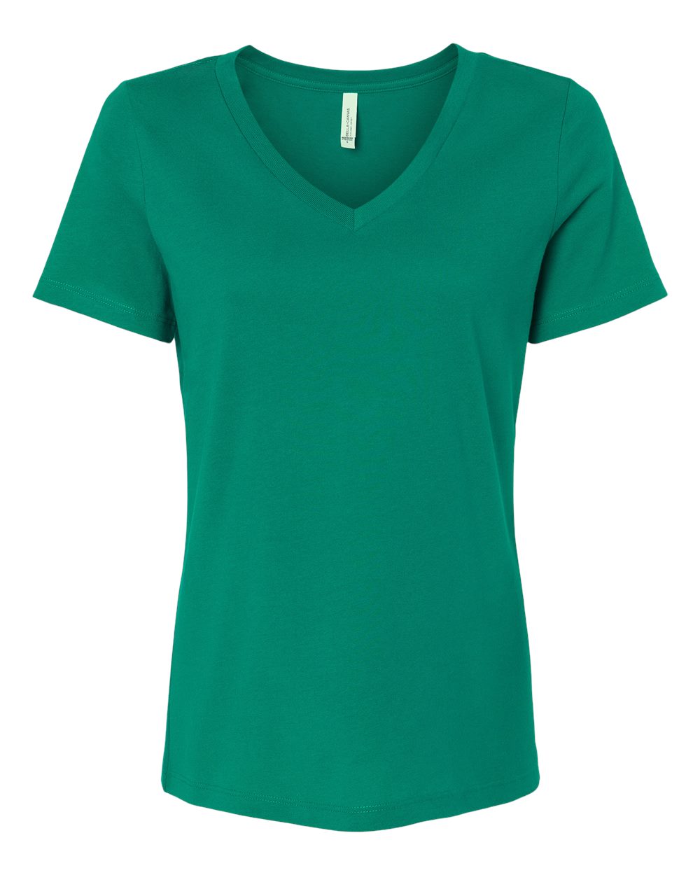 Front View of Kelly Women’s Relaxed Jersey V-Neck Tee - 6405