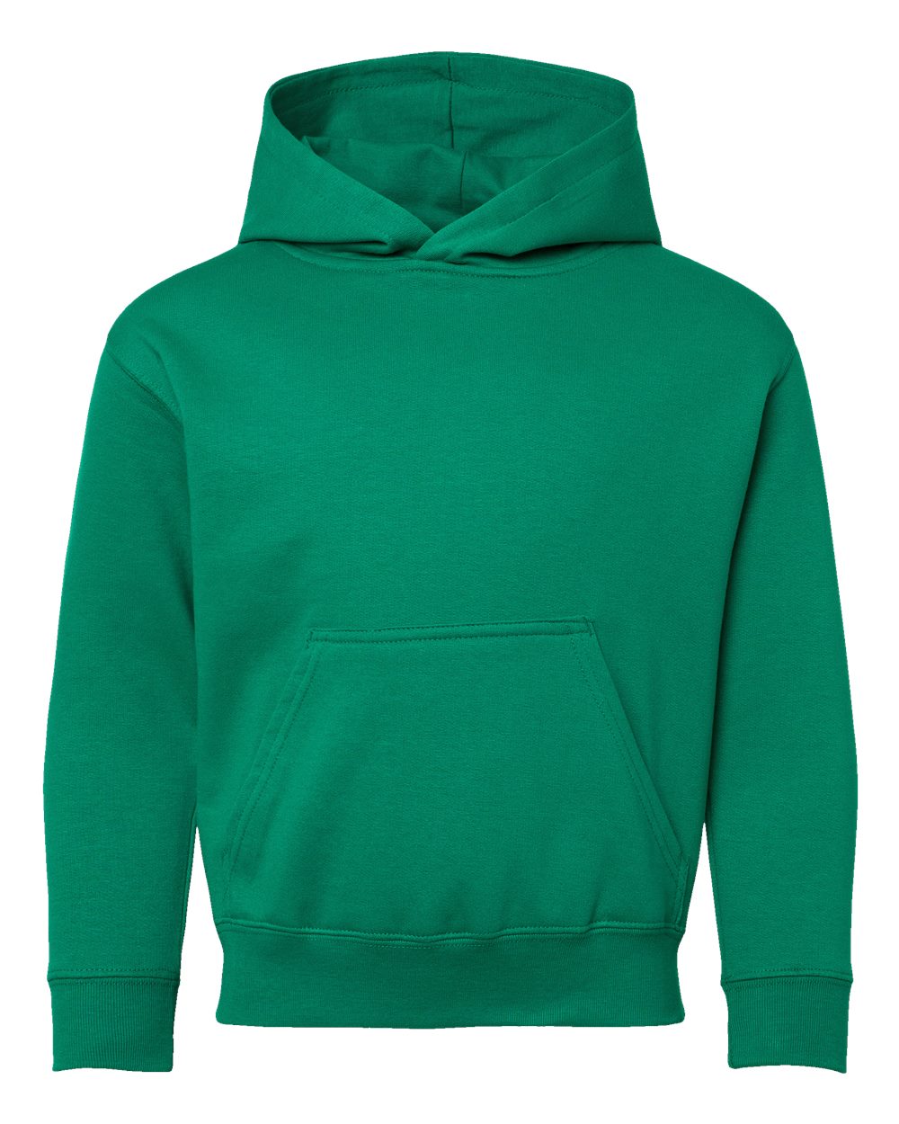 Front View of Kelly Youth Fleece Hoodie - 2296