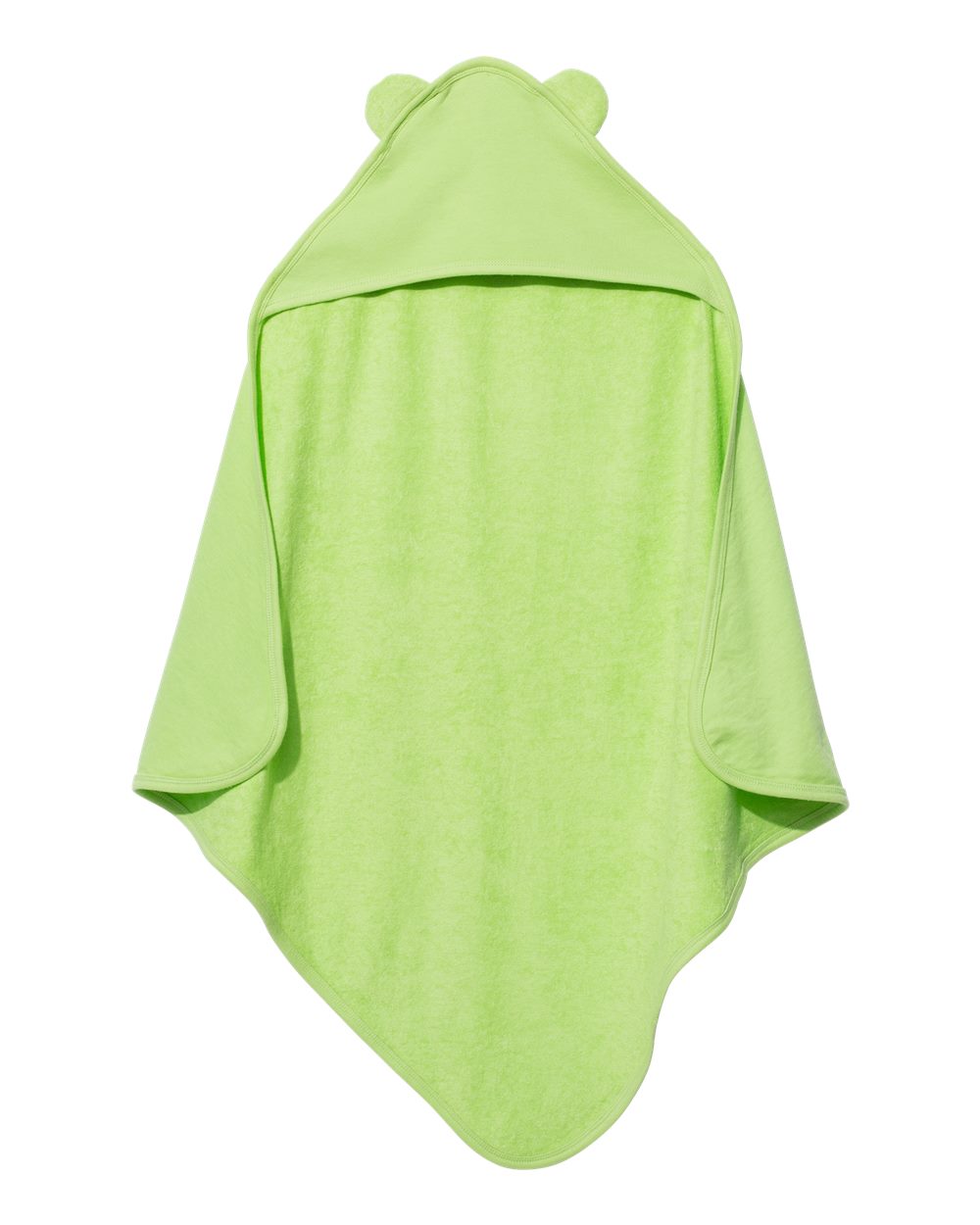 Front View of Key Lime Terry Cloth Hooded Towel with Ears - 1013