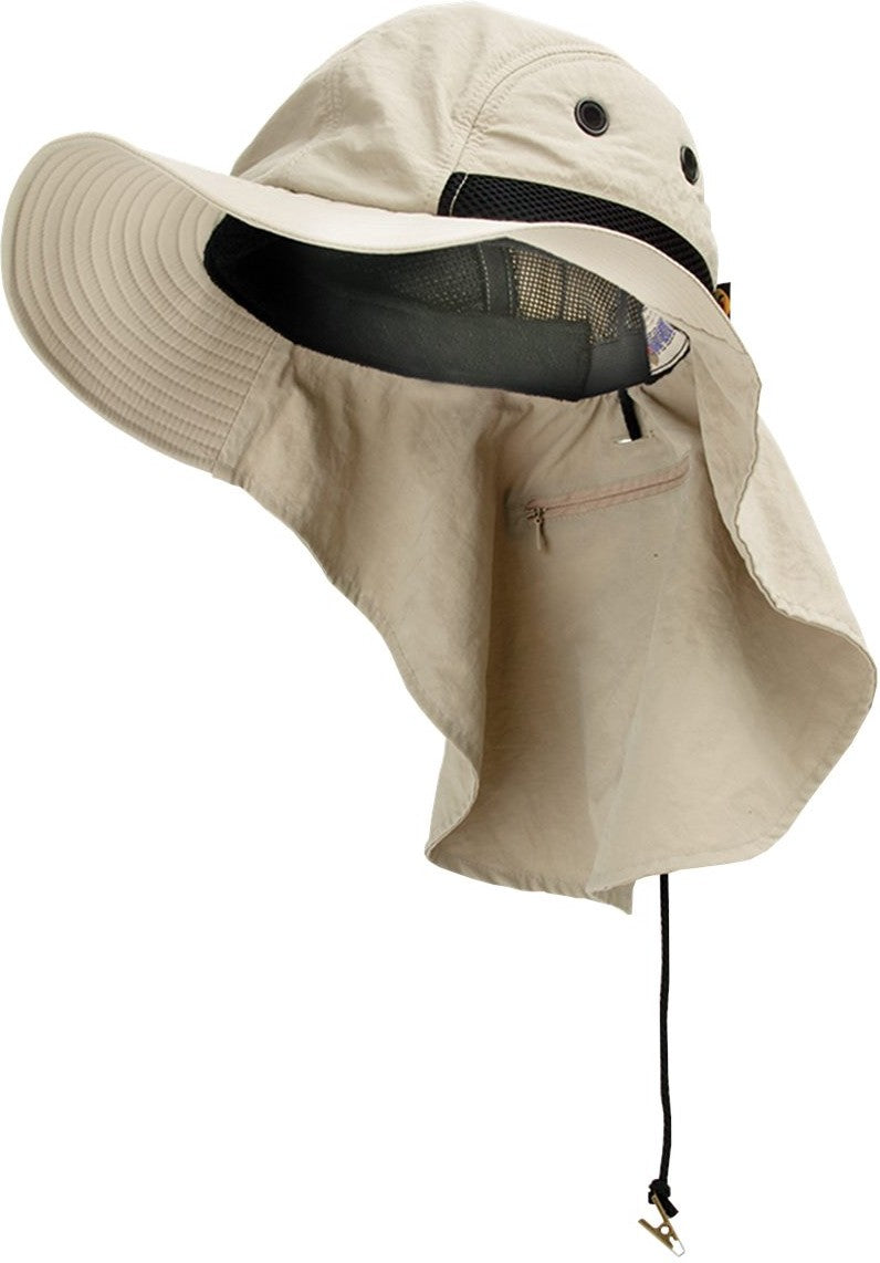 Front View of Khaki/ Black Extreme Conditions Neck Cap - XCM101