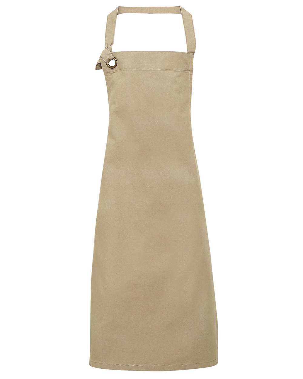 Front View of Khaki Calibre Heavy Canvas Bib Apron - RP130