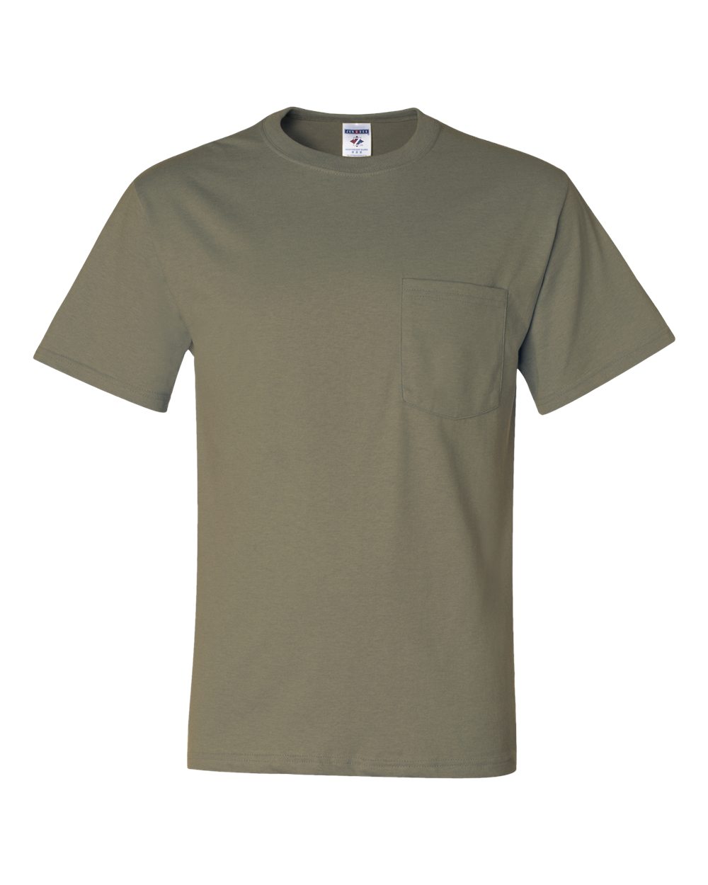 Front View of Khaki Dri-Power® 50/50 Pocket T-Shirt - 29MPR