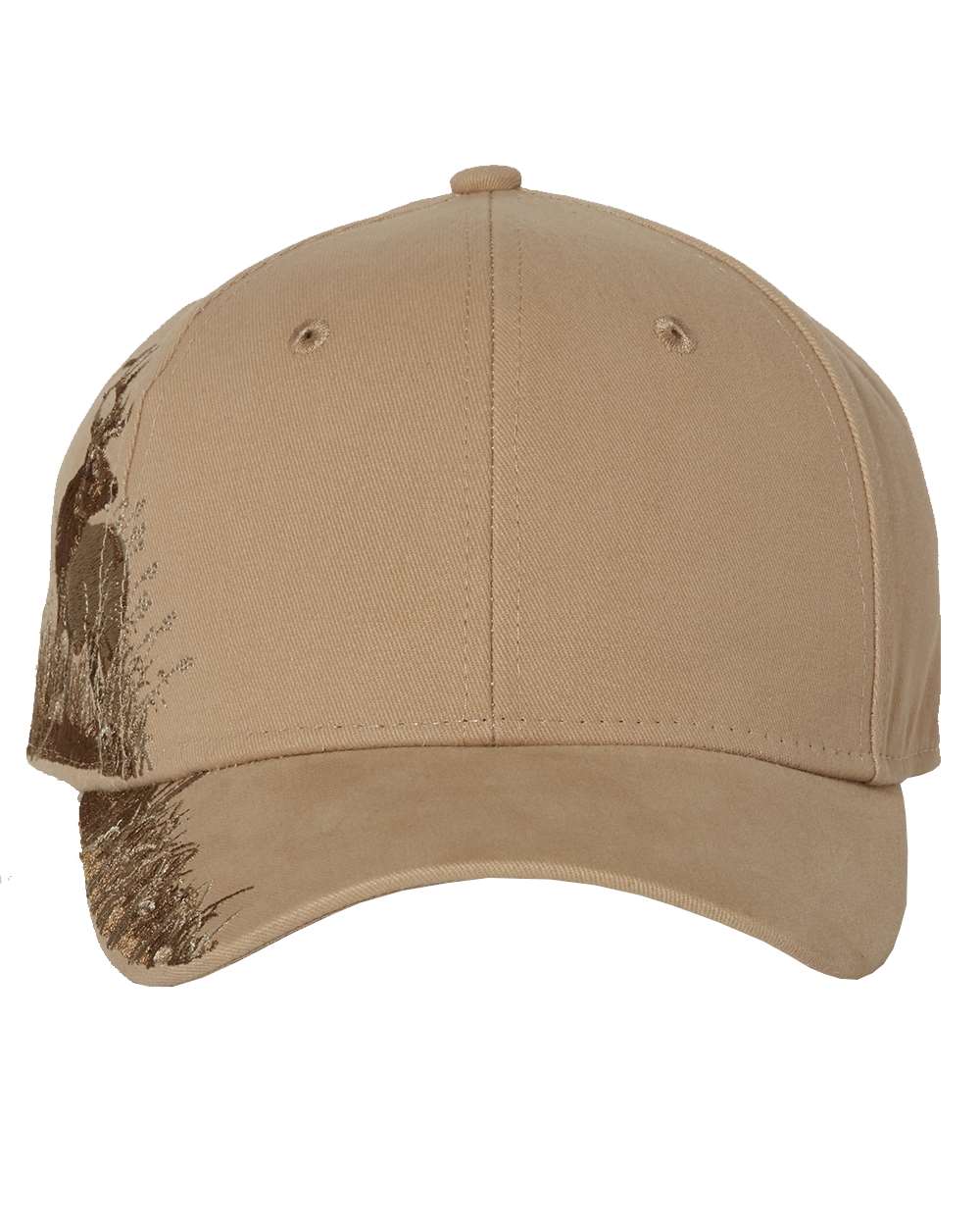 Front View of Khaki Elk Cap - 3259
