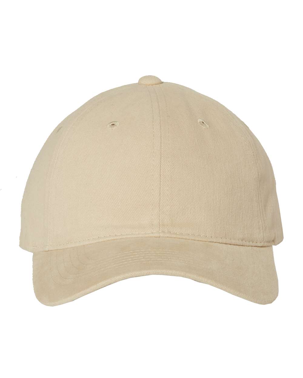 Front View of Khaki Heavy Brushed Twill Unstructured Cap - 9610