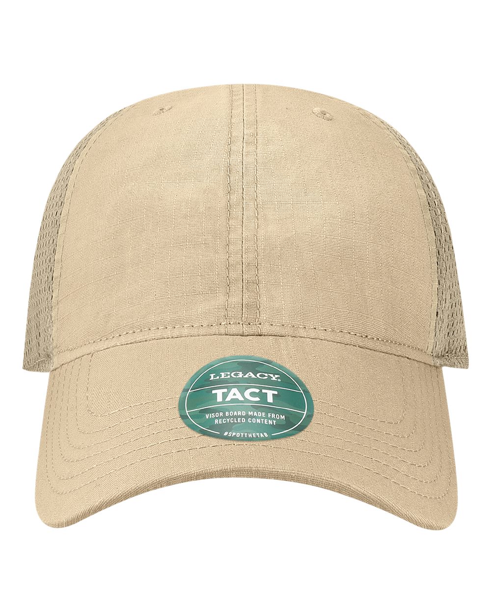 Front View of Khaki/ Khaki Tacticool Cap - TACT