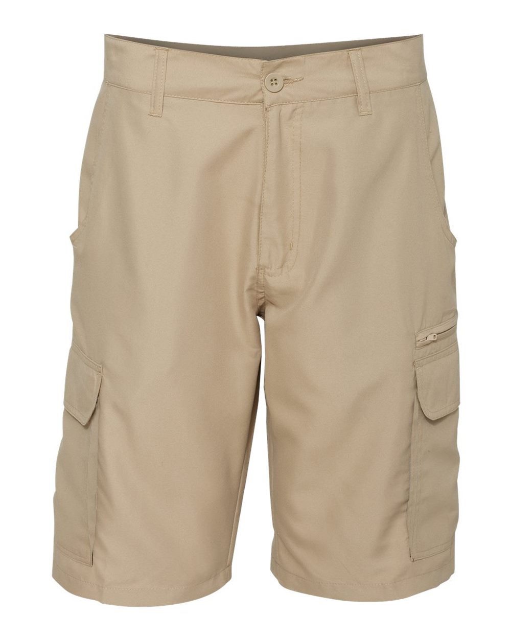 Front View of Khaki Microfiber Shorts - 9803