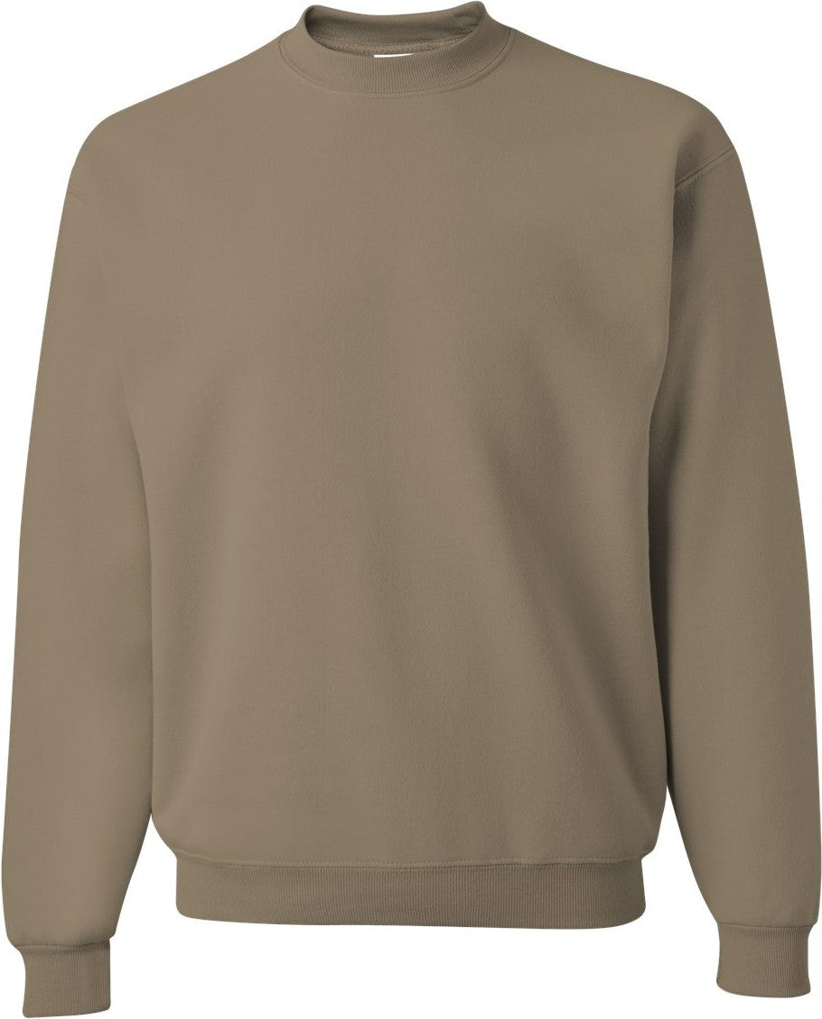 Front View of Khaki NuBlend® Crewneck Sweatshirt - 562MR