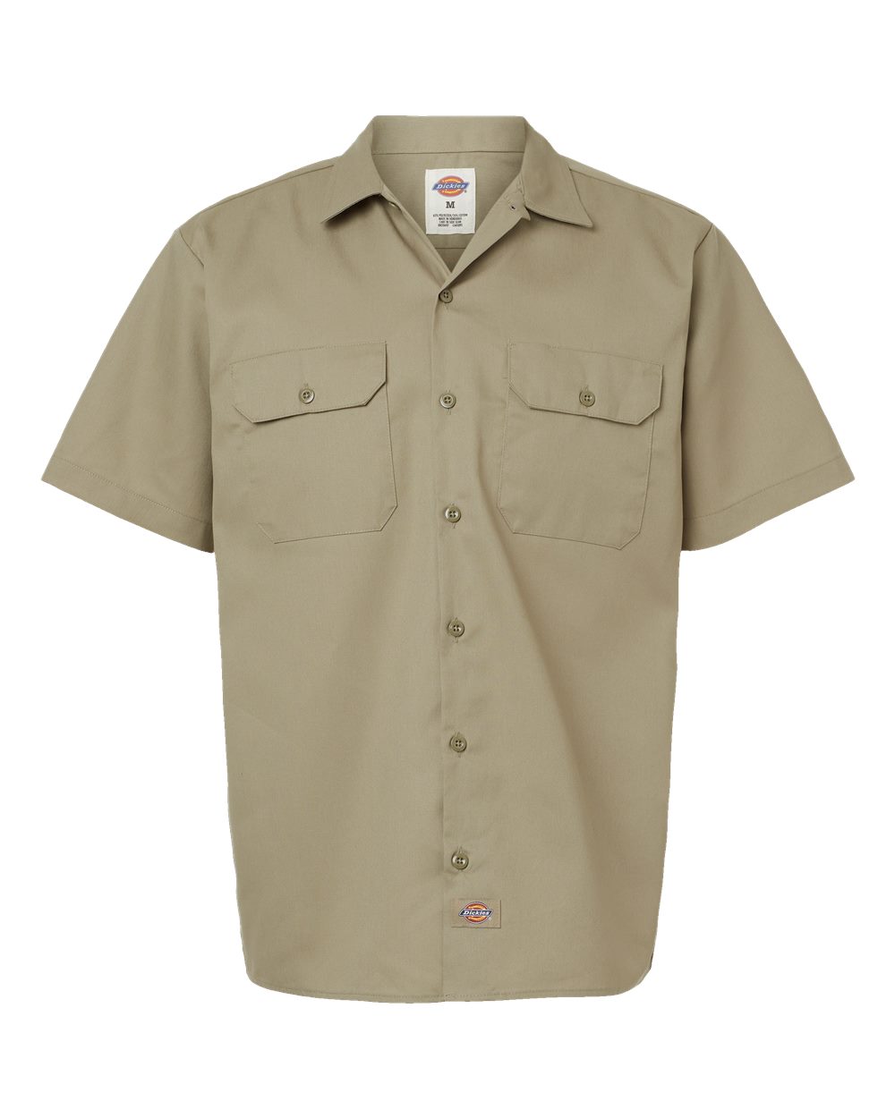 Front View of Khaki Short Sleeve Work Shirt - Tall Sizes - 2574T