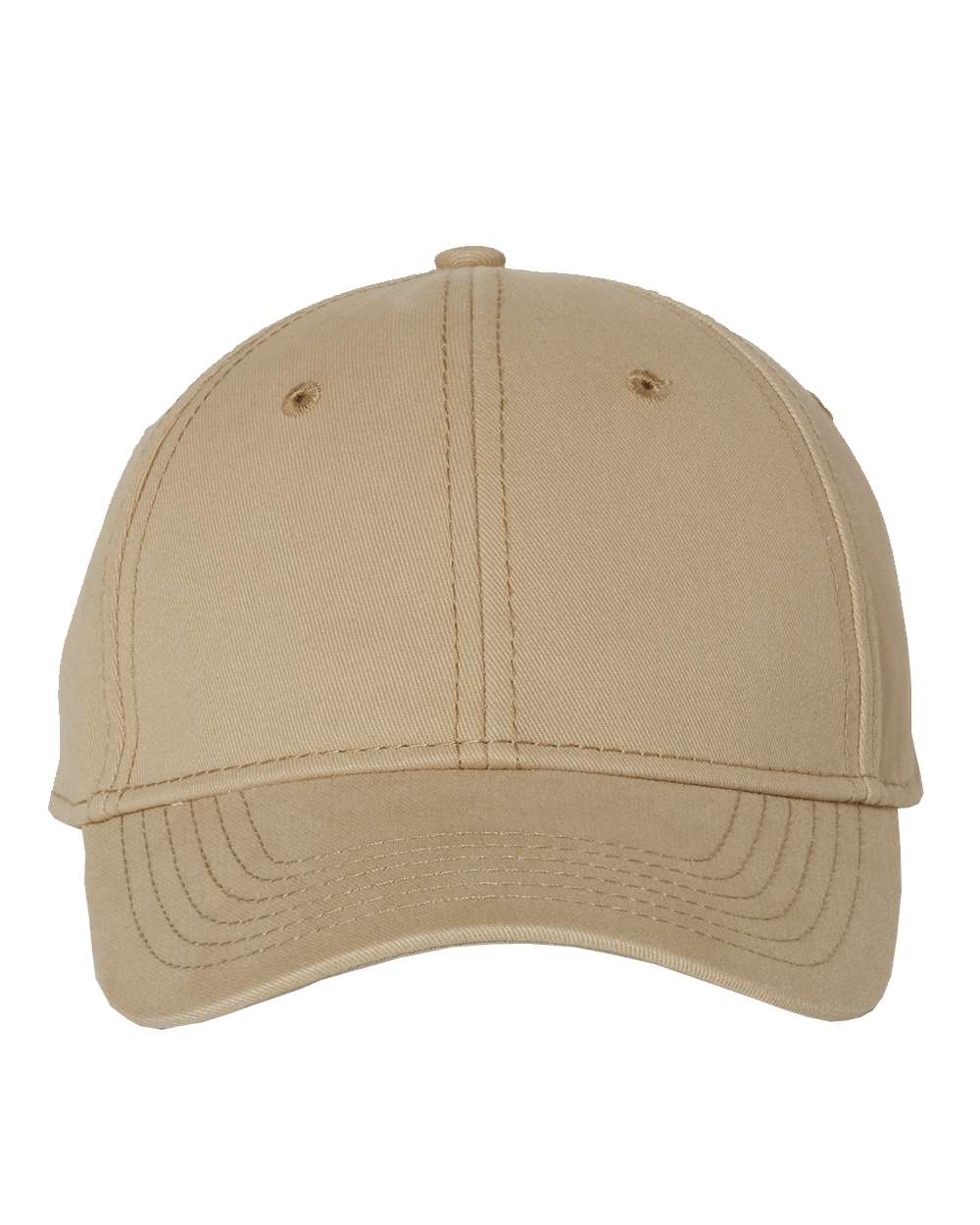 Front View of Khaki Structured Cap - AH30