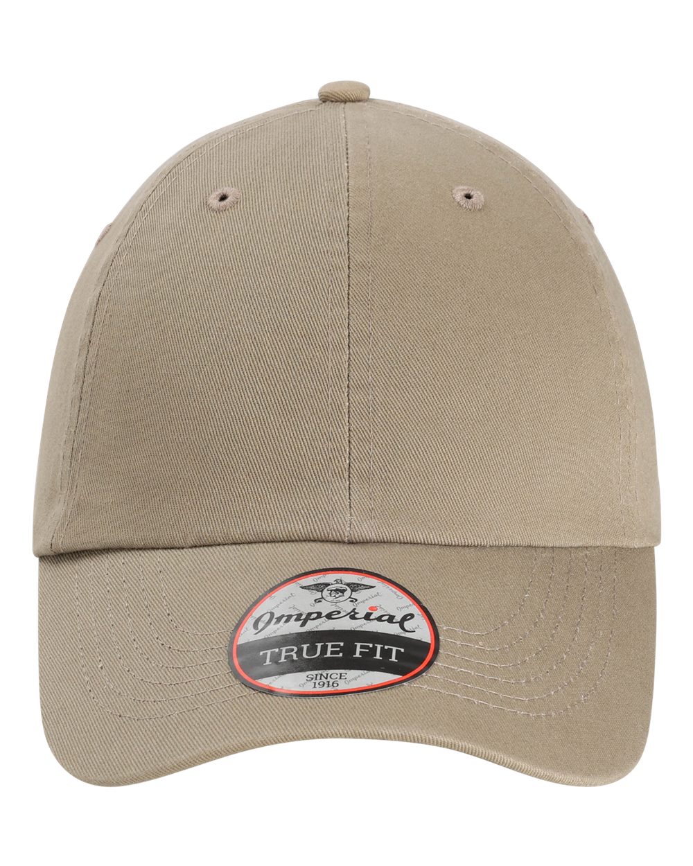 Front View of Khaki The Original Buckle Dad Hat - X210B