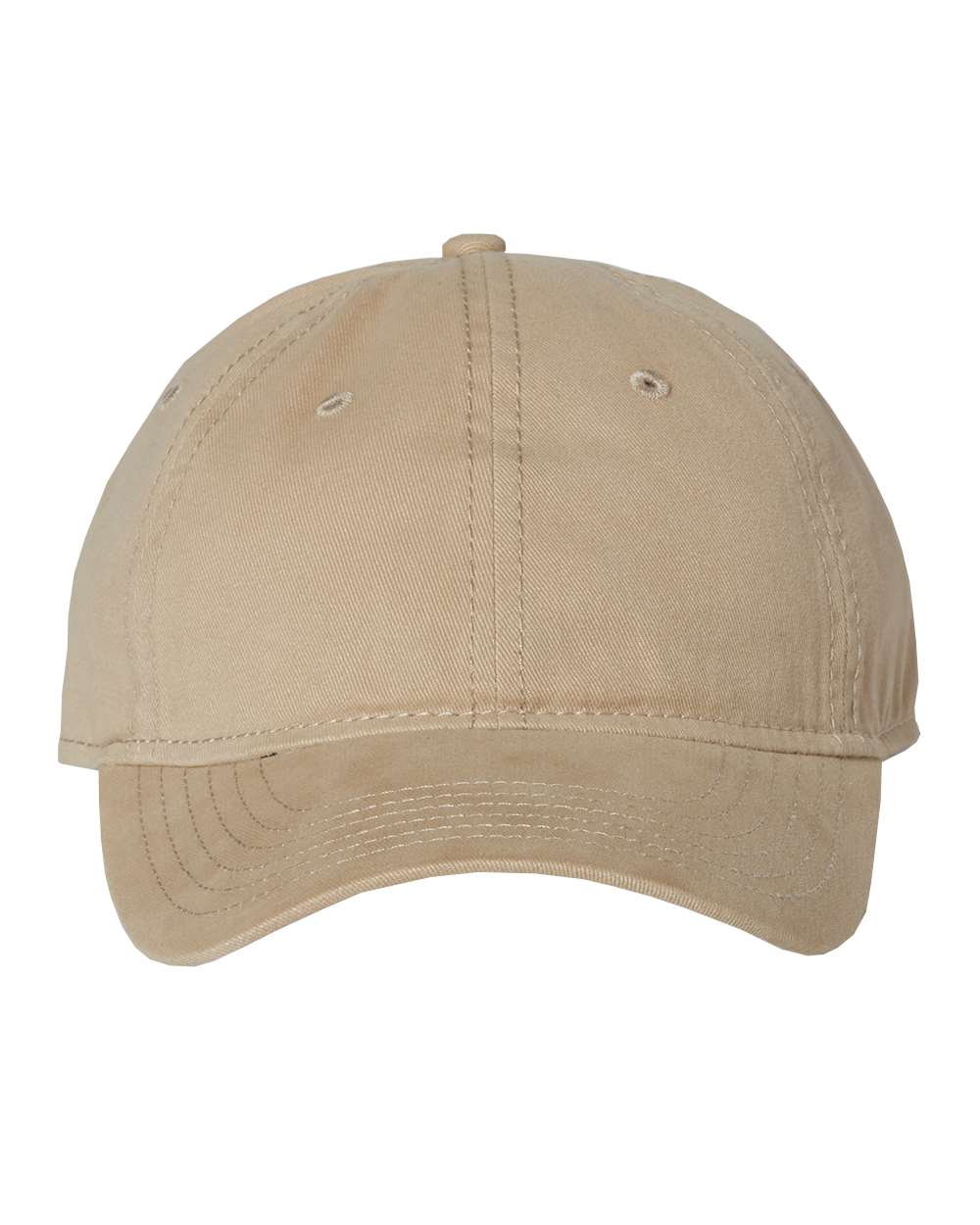 Front View of Khaki Unstructured Cap - AH35