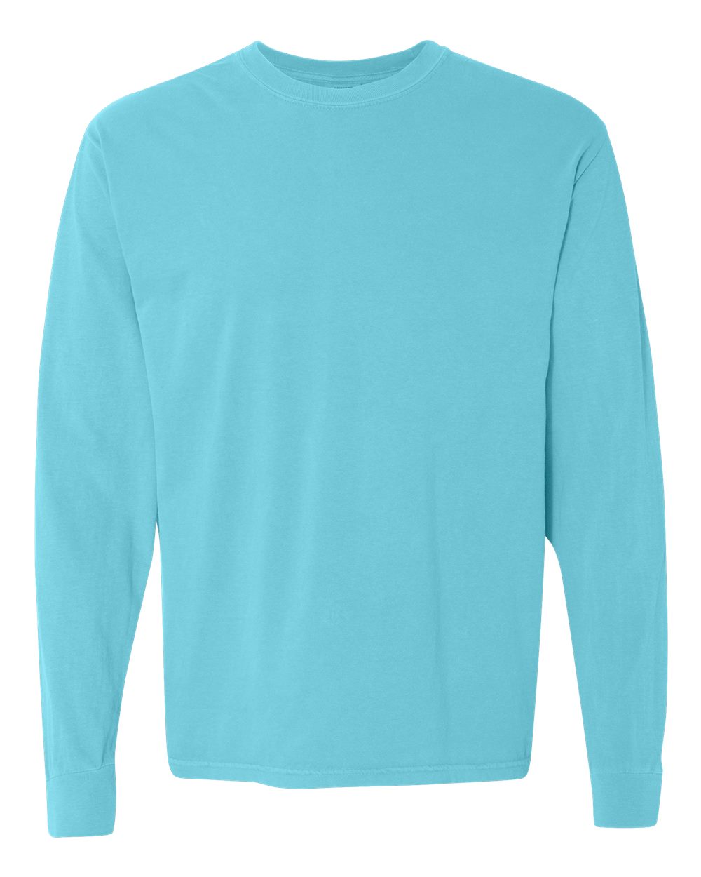 Front View of Lagoon Garment-Dyed Heavyweight Long Sleeve T-Shirt - 6014