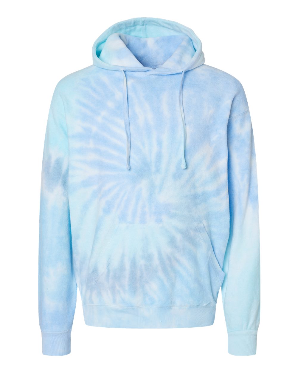 Front View of Lagoon Tie-Dyed Cloud Fleece Hooded Sweatshirt - 8600