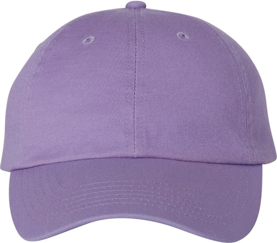 Front View of Lavender Bio-Washed Classic Dad Hat - VC300A