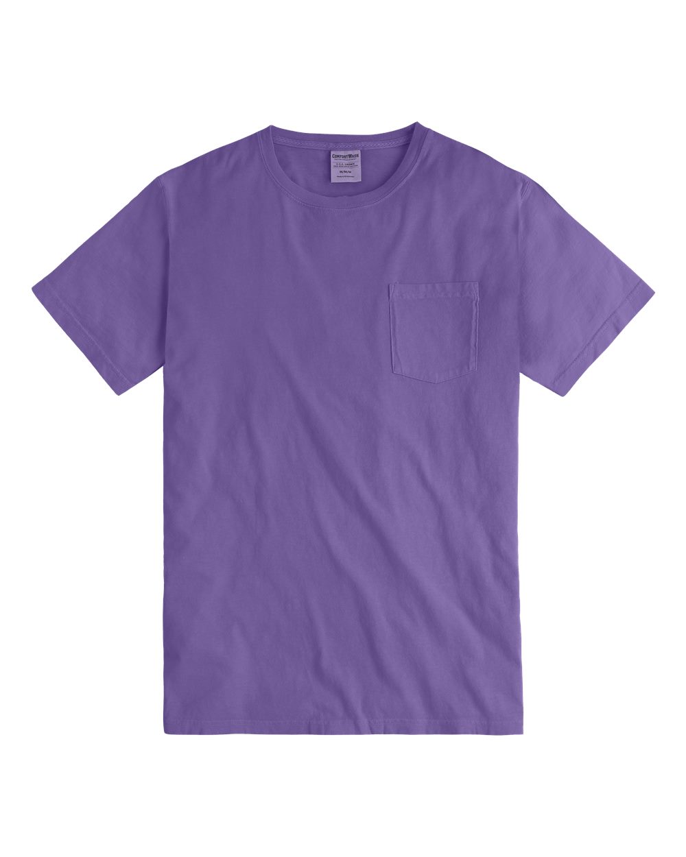 Front View of Lavender Garment-Dyed Pocket T-Shirt - GDH150
