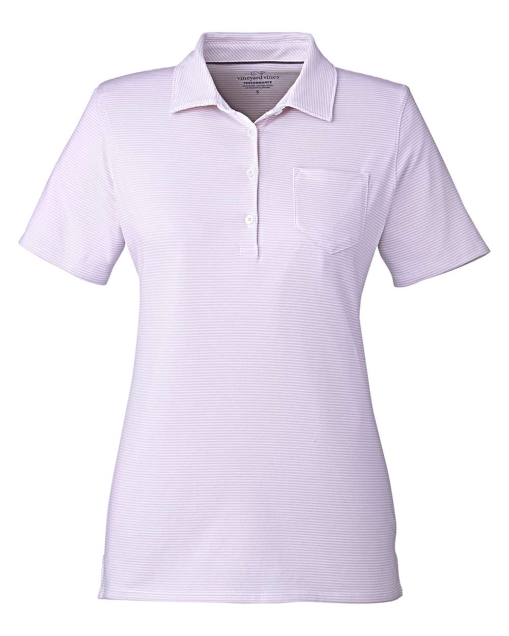 Front View of Lavender/ White Cap Women's Fanshell Polo - G001320