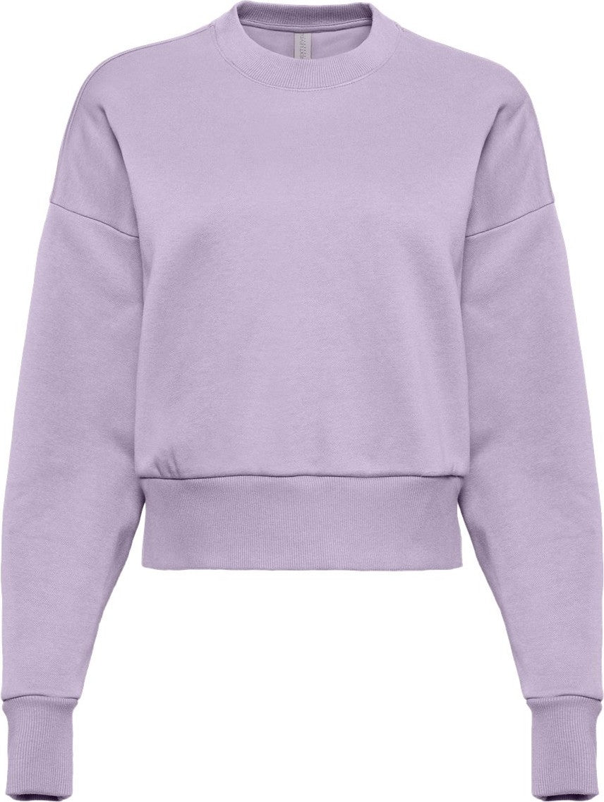 Front View of Lavender Women's Heavyweight Crewneck Sweatshirt - 9087