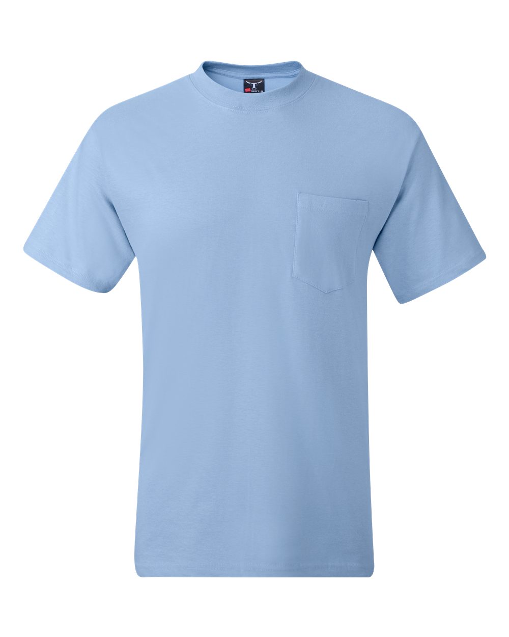 Light Blue Beefy-T® Pocket T-Shirt - 5190