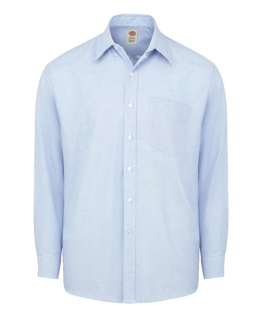 Front View of Light Blue Long Sleeve Oxford Shirt - Tall Sizes - SSS36T