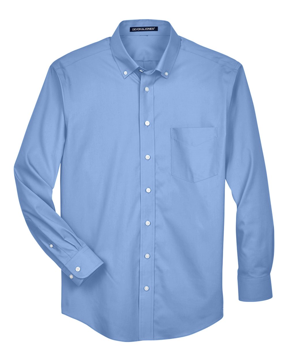 Front View of Light Blue Men's Crown Collection® Oxford Woven Dress Shirt - D630