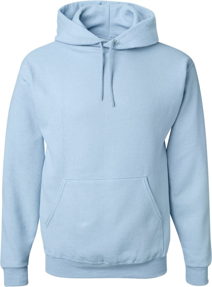Front View of Light Blue NuBlend® Hooded Sweatshirt - 996MR