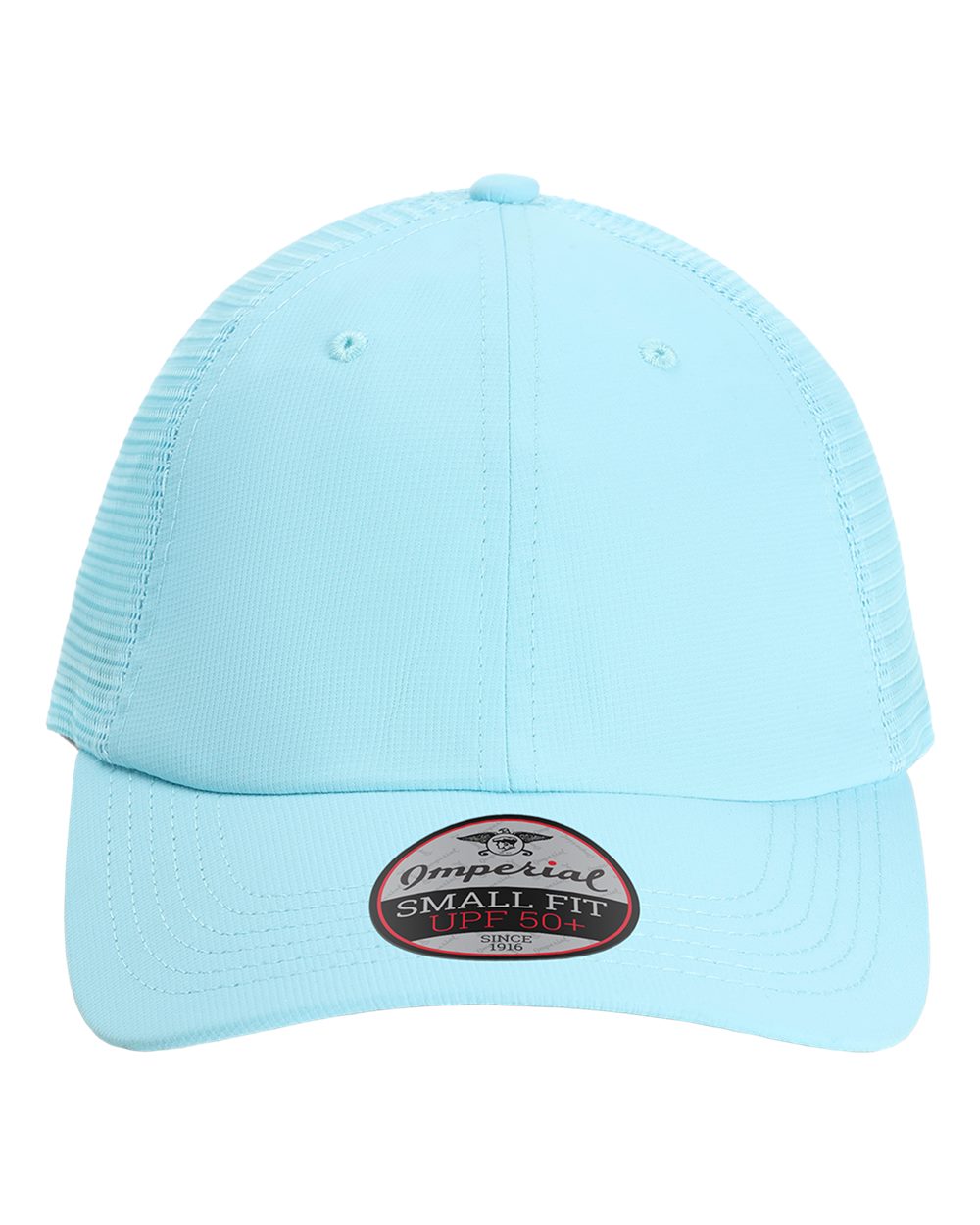 Front View of Light Blue The Hinsen Women's Mesh Back Cap - L338M