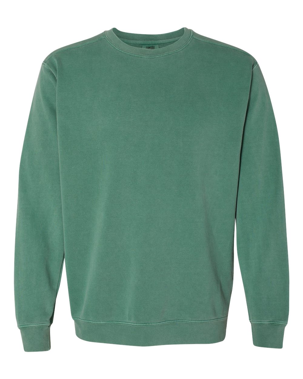Front View of Light Green Garment-Dyed Sweatshirt - 1566