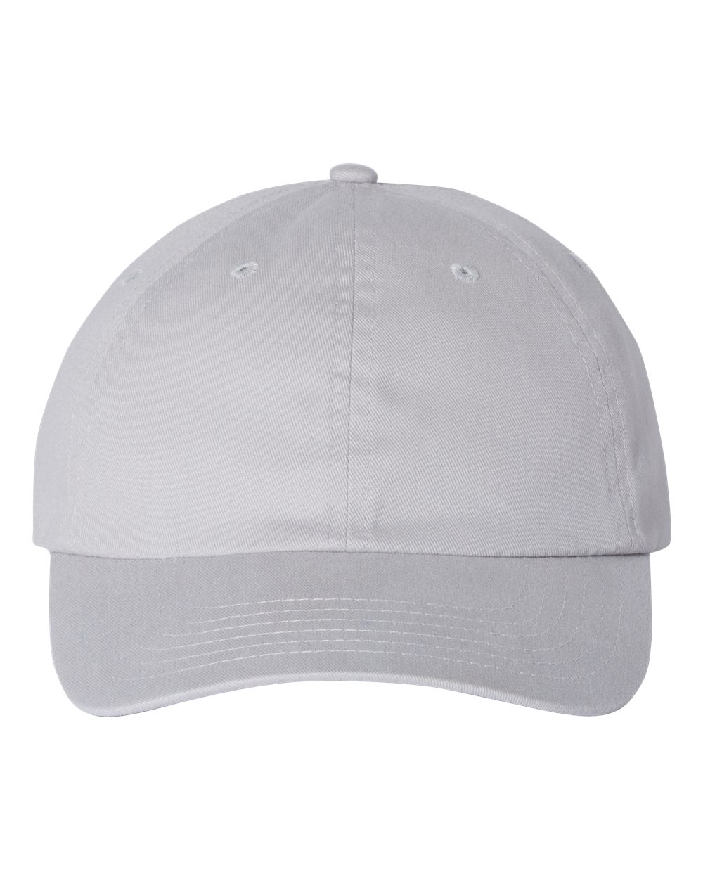 Front View of Light Grey Brushed Twill Cap - VC200