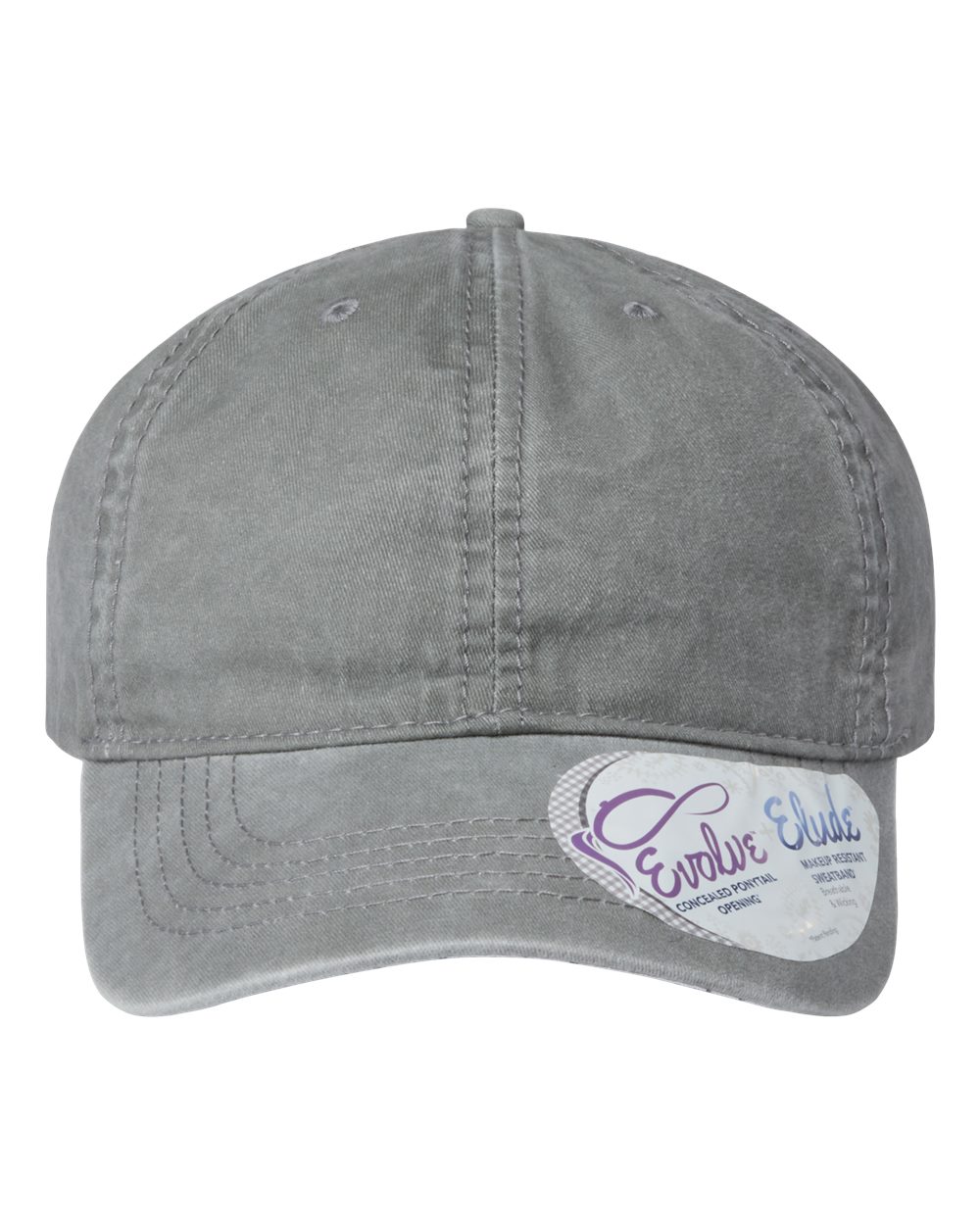 Front View of Light Grey/ Polka Dots Women's Pigment-Dyed with Fashion Undervisor Cap - CASSIE