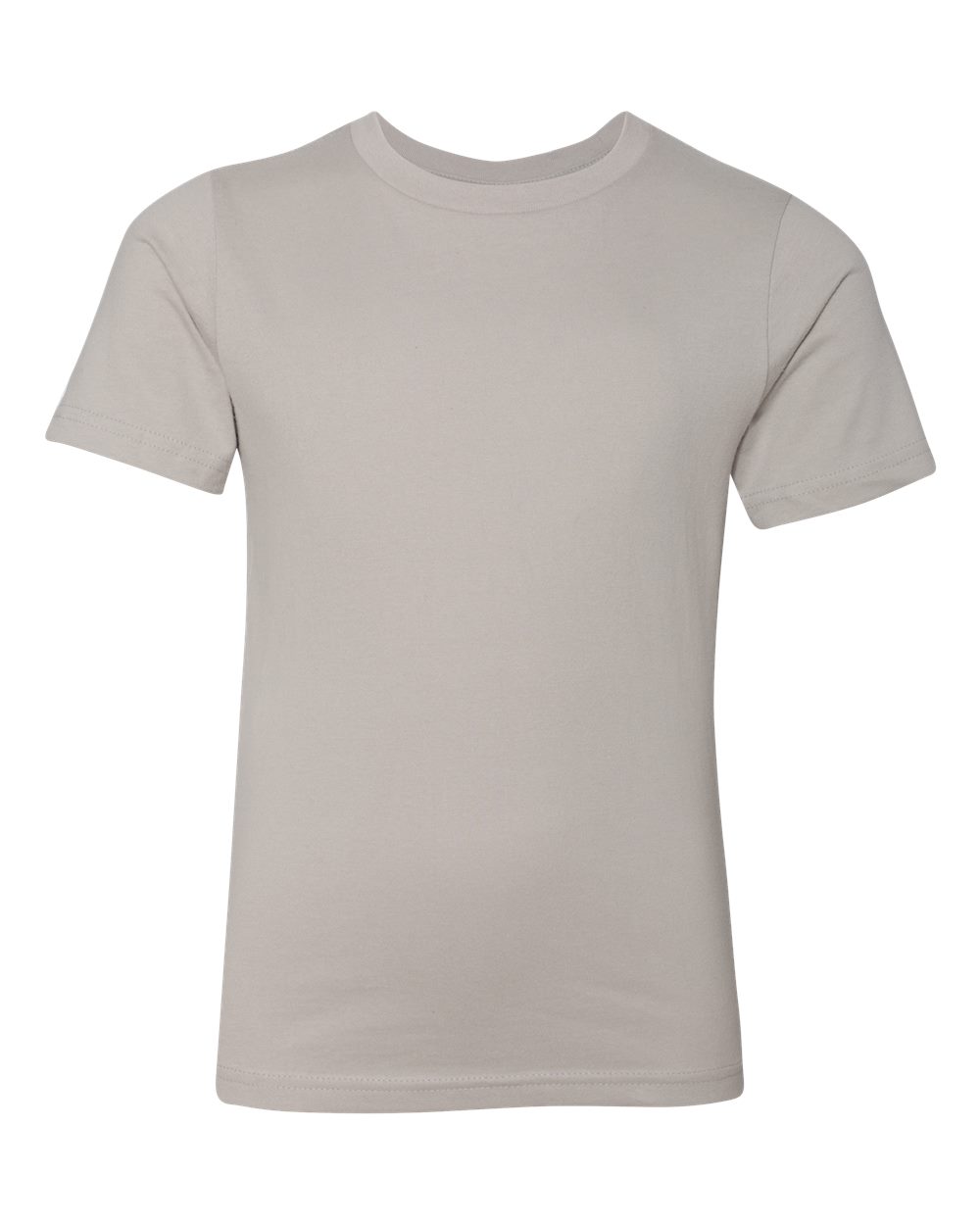 Front View of Light Grey Youth Cotton T-Shirt - 3310