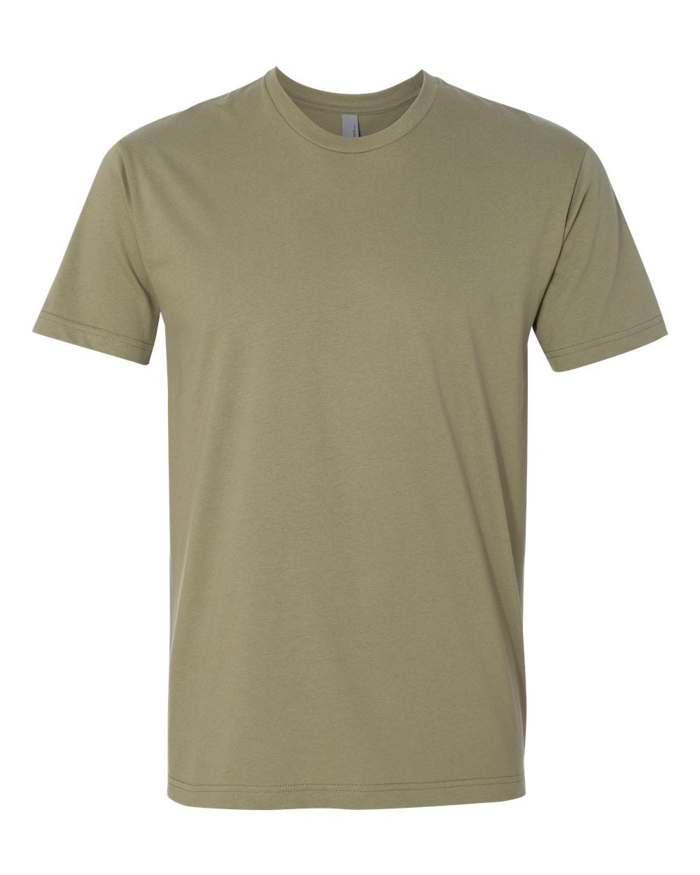 Front View of Light Olive Cotton T-Shirt - 3600