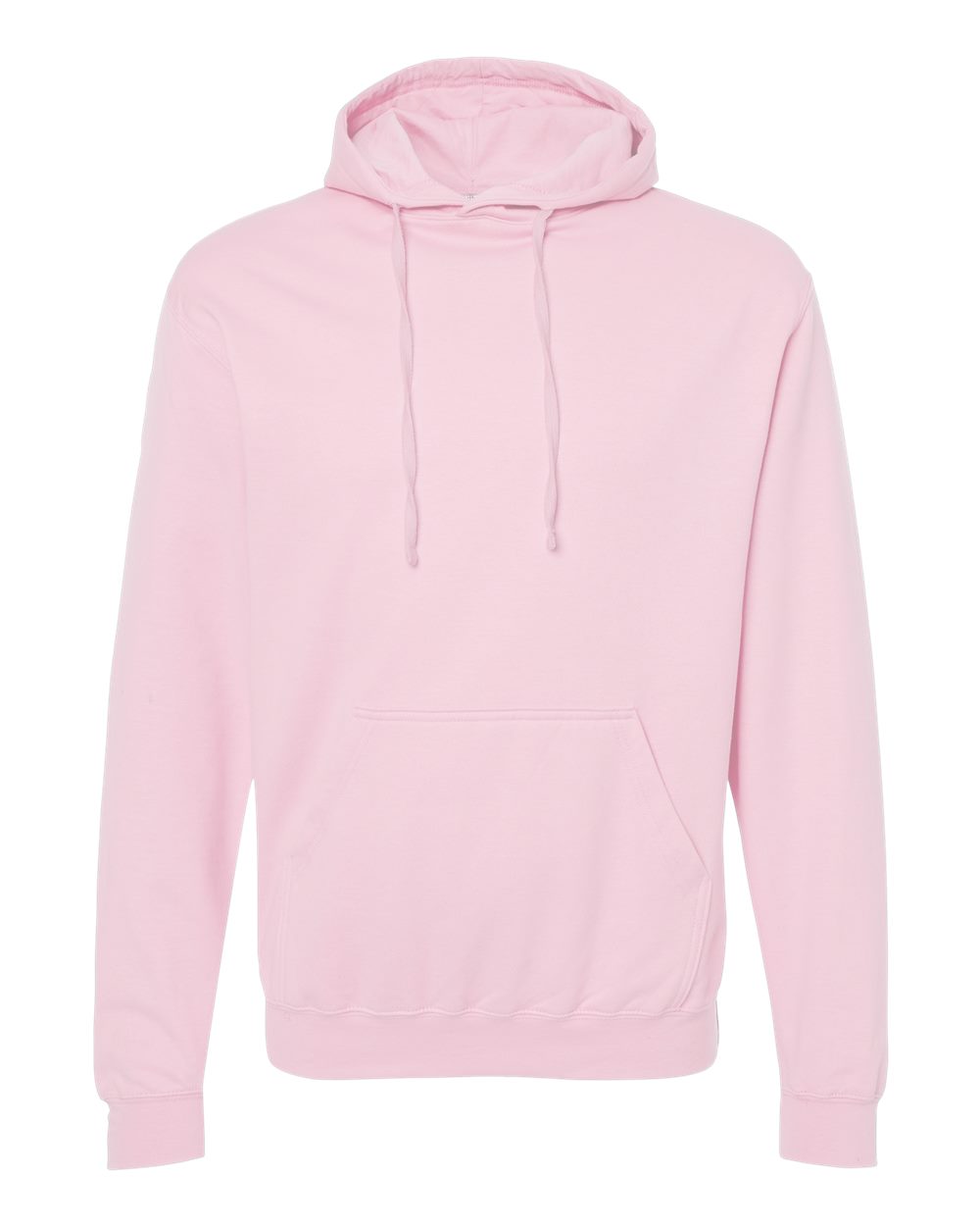 Front View of Light Pink Fleece Hooded Sweatshirt - 320