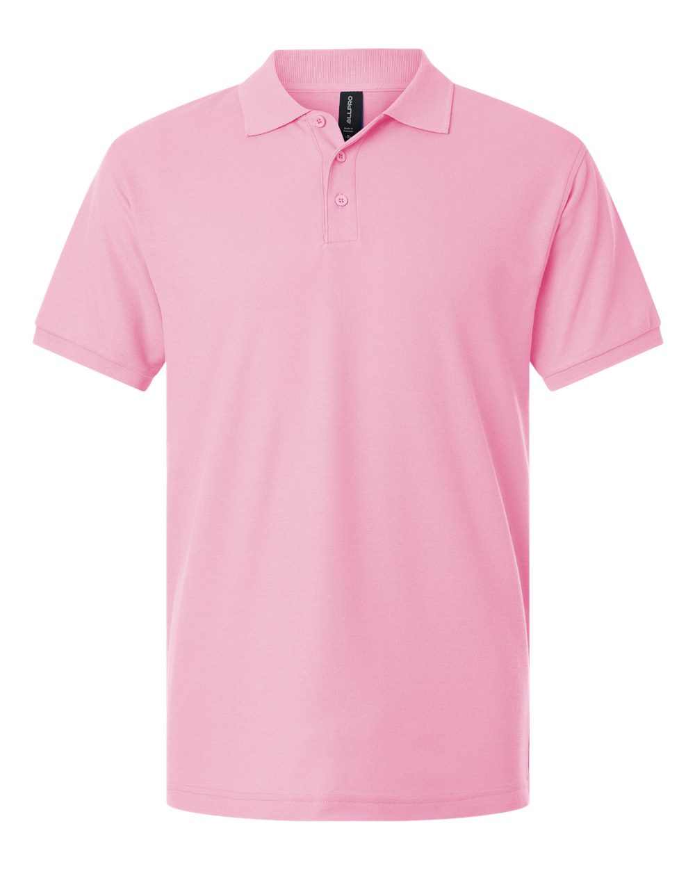 Front View of Light Pink Pique Polo - 62800