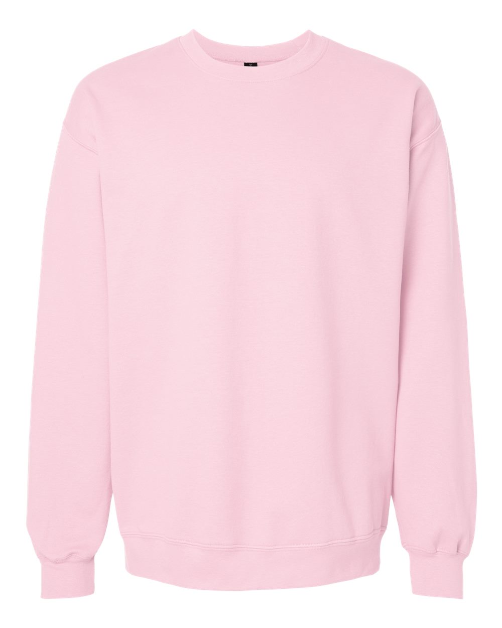 Front View of Light Pink Softstyle® Midweight Crewneck Sweatshirt - SF000