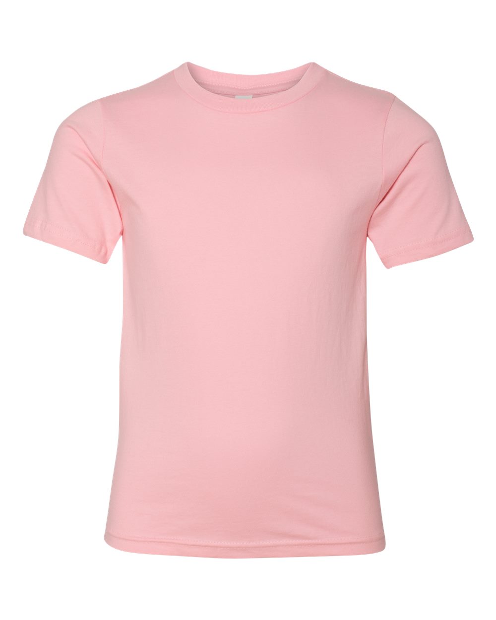 Front View of Light Pink Youth Cotton T-Shirt - 3310